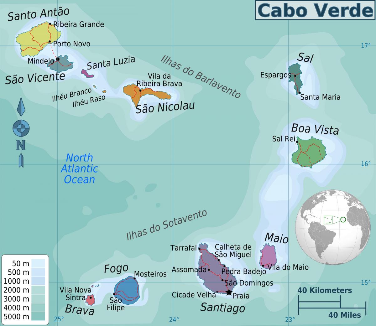 Cabo Verde en el mapa