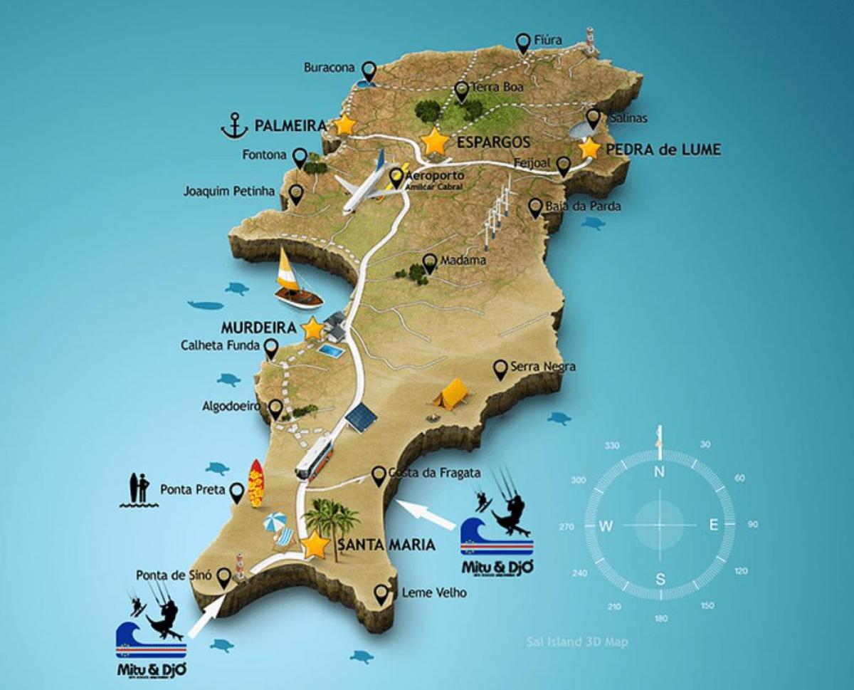 mapa de santa maría de Cabo Verde